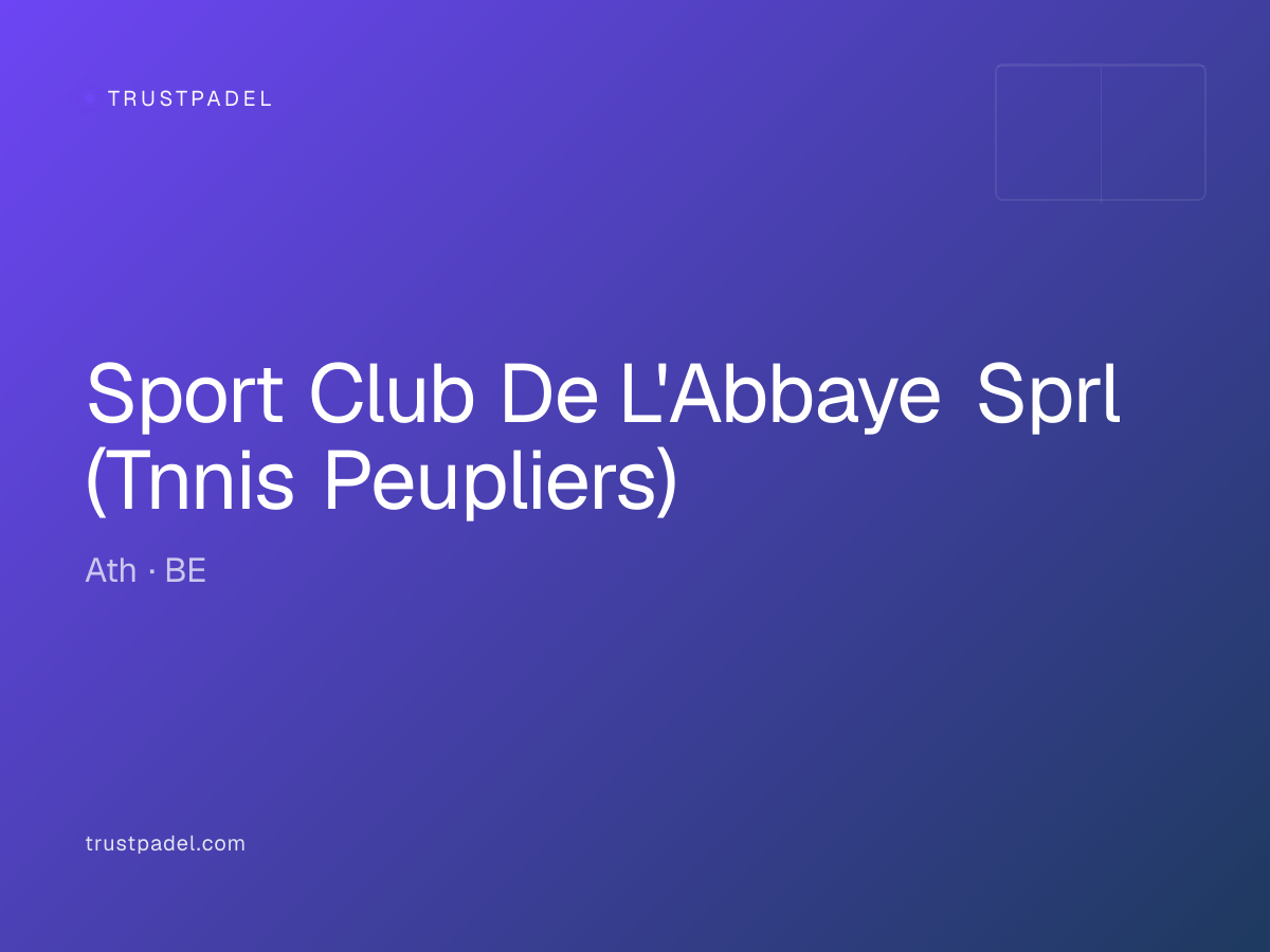 Sport Club De L'Abbaye Sprl (Tnnis Peupliers) padel club