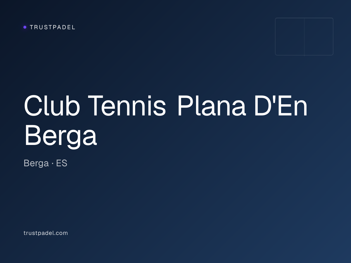Club Tennis Plana D'En Berga padel club