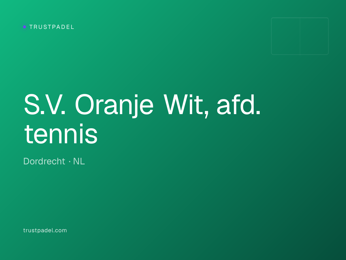 S.V. Oranje Wit, afd. tennis padel club