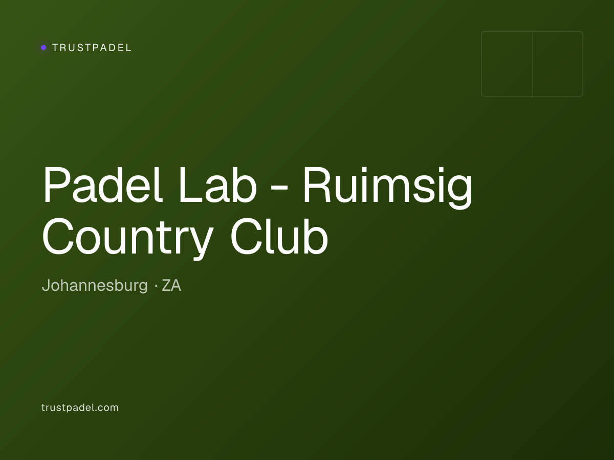 Padel Lab - Ruimsig Country Club padel club