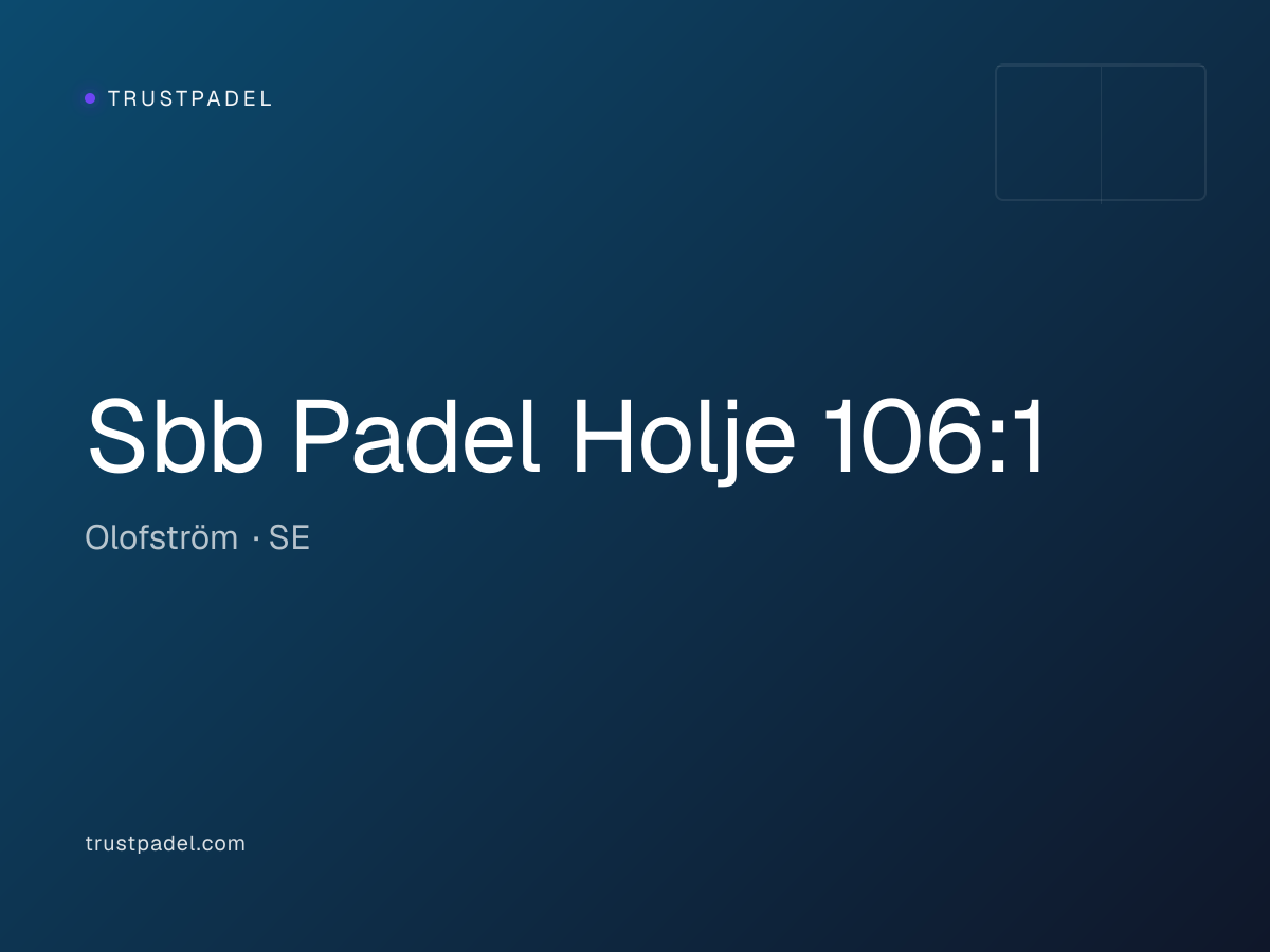 Sbb Padel Holje 106:1 padel club