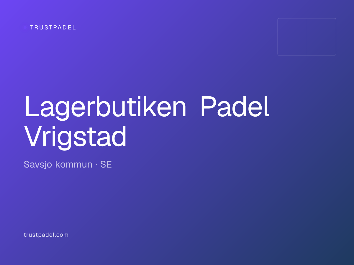 Lagerbutiken Padel Vrigstad padel club