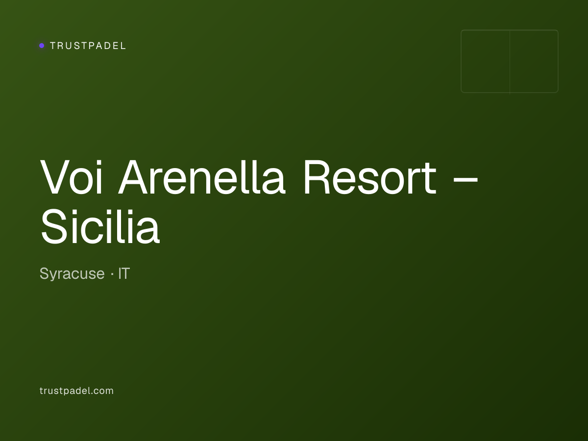 Voi Arenella Resort – Sicilia padel club